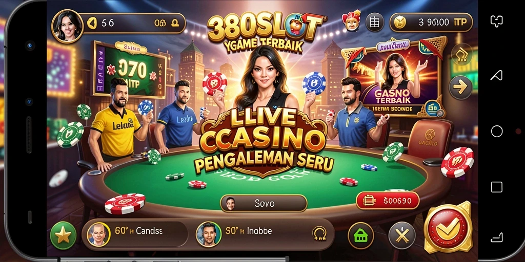 Tampilan gameplay 380SLOT yang menarik dengan dealer live.