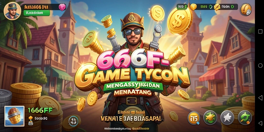 Screenshot utama menampilkan simulasi gameplay Tycoon yang menarik.