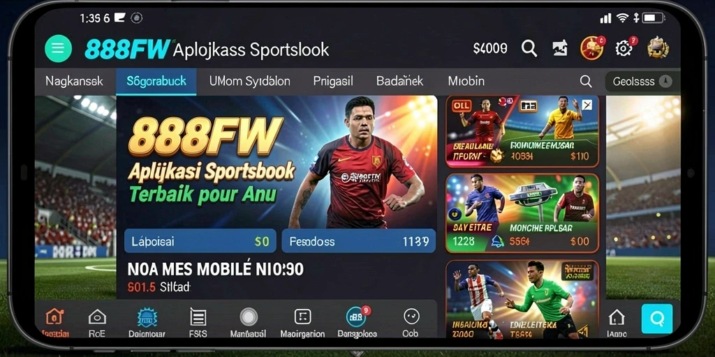 Tampilan gameplay interaktif dari aplikasi Sportsbook 888FW.