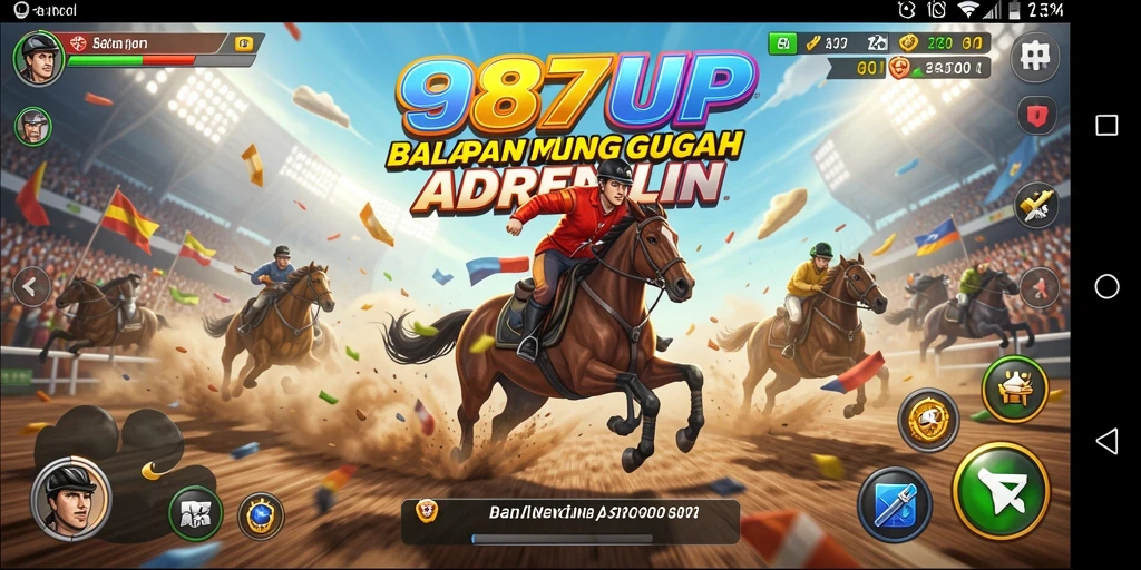 Gameplay seru 987UP dengan balapan adrenalin tinggi.