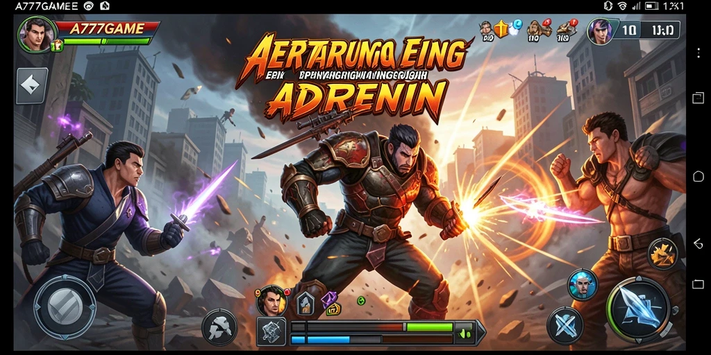 Tampilan aksi intens dalam gameplay Fighting A777GAME.