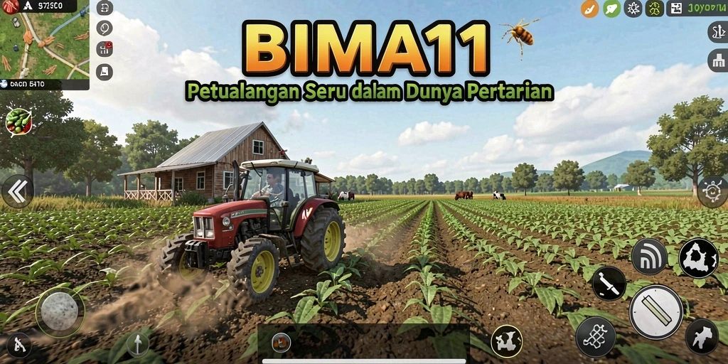 Screenshot game BIMA11 menampilkan aktivitas bertani yang menarik dan interaktif.