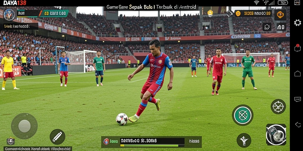 Tampilan gameplay intens dengan aksi sepak bola yang mendebarkan.