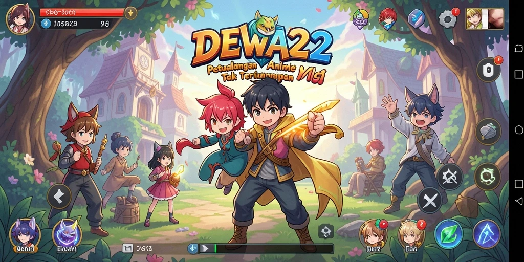 Tampilan gameplay DEWA22 yang penuh warna dan seru.