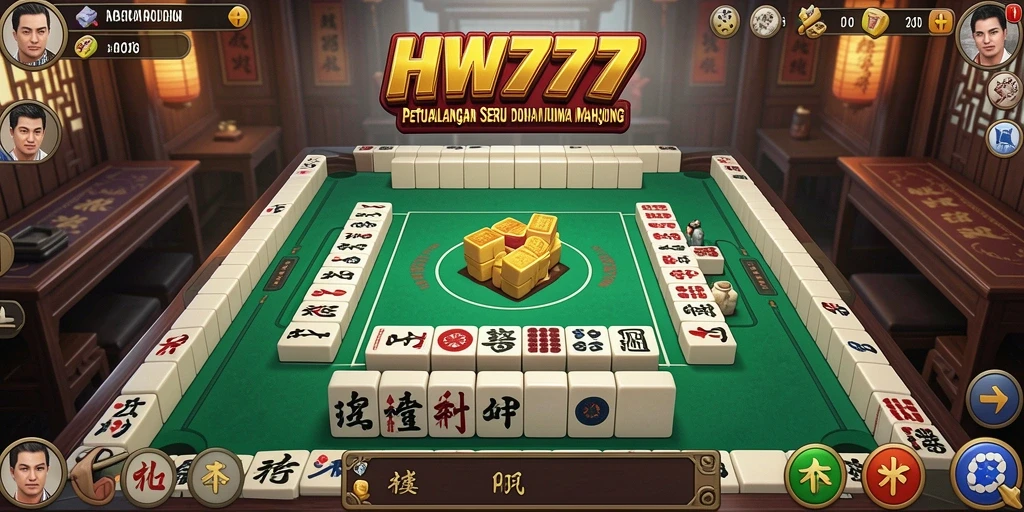 Screenshot gameplay HW777 menampilkan keseruan mencocokkan ubin Mahjong.