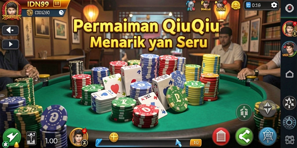 Screenshot utama IDN89 menampilkan momen seru permainan QiuQiu.
