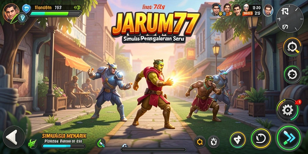 Tampilan gameplay menarik dari JARUM77 yang menunjukkan simulasi aktif.
