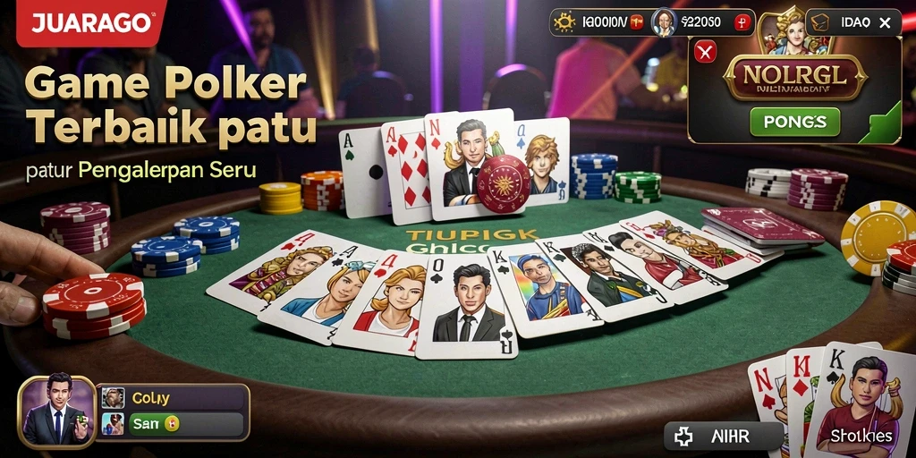 Tampilan gameplay JUARAGO yang menarik dan seru di dunia poker.