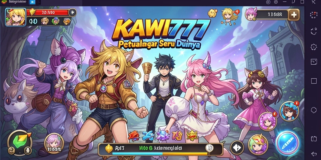 Screenshot KAWI777 yang menampilkan aksi pertarungan karakter Anime.