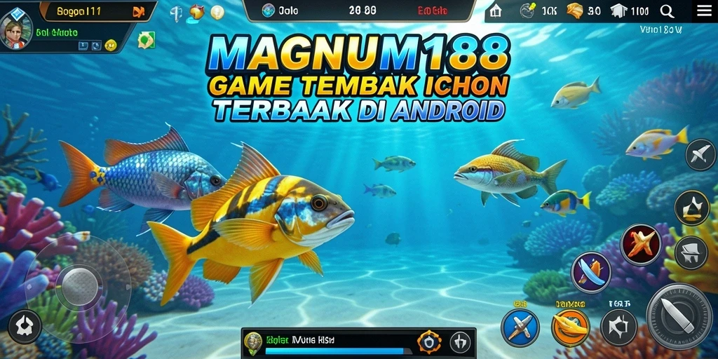 Screenshot gameplay MAGNUM188 menampilkan aksi menembak ikan yang seru.