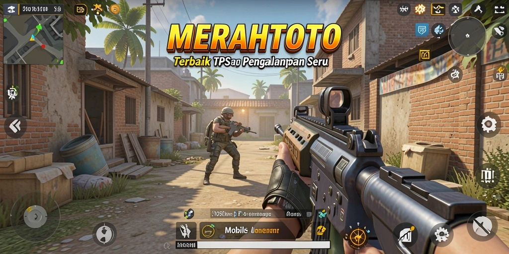 Tampilan gameplay seru dari MERAHTOTO dalam aksi TPS.