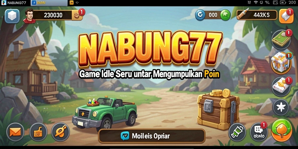 Tangkapan layar gameplay <strong>NABUNG77</strong> menampilkan aksi mengumpulkan poin secara otomatis.