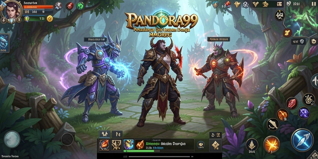 Tangkapan layar gameplay PANDORA99 yang menunjukkan aksi seru dalam pertarungan MMORPG.