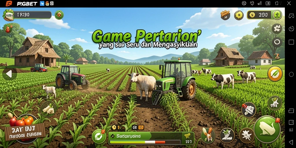 Tampilan gameplay PGBET saat bertani di ladang virtual.