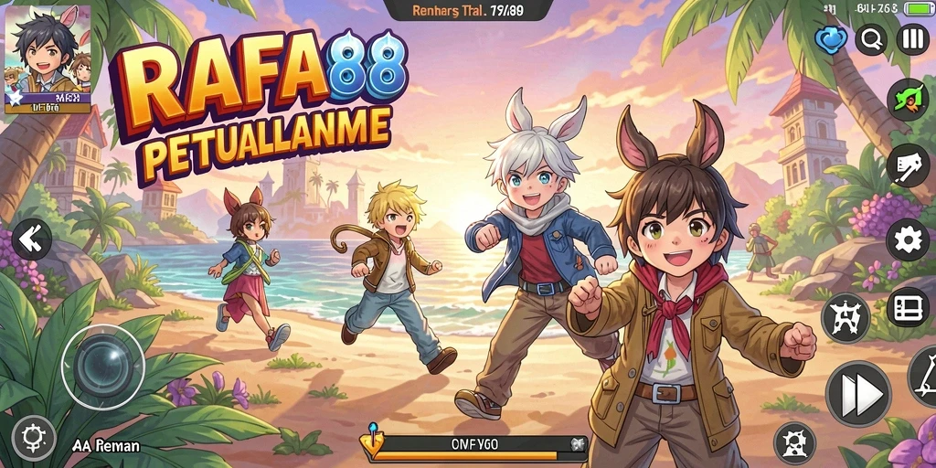 Screenshot utama RAFA88 menampilkan aksi seru dengan karakter anime.