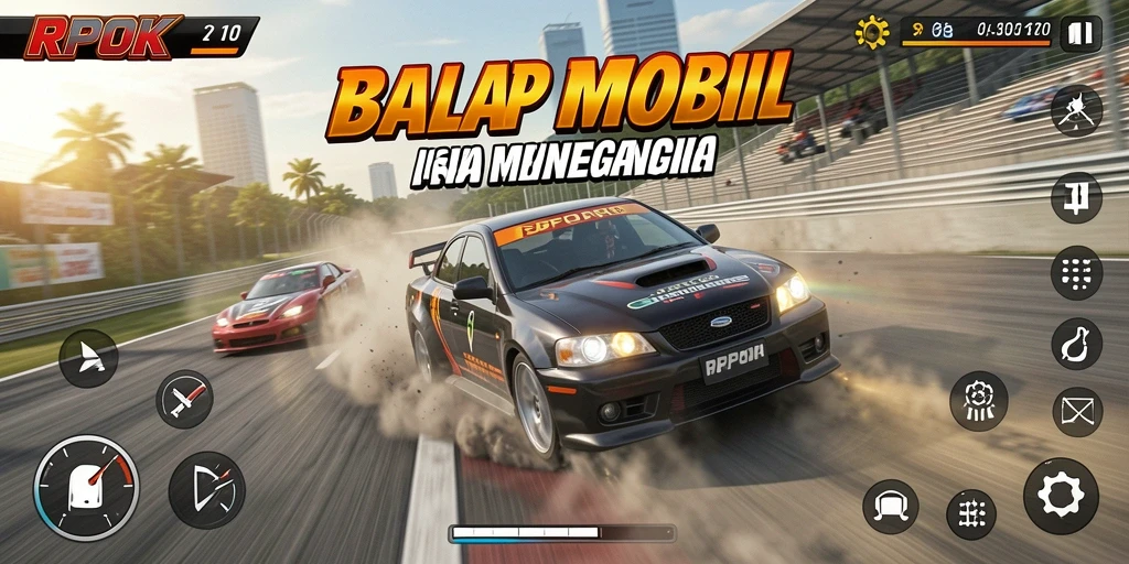 Tampilan gameplay RPOK yang menampilkan balapan mendebarkan.