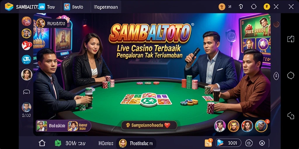 Screenshot gameplay Live Casino SAMBALTOTO dengan dealer profesional.