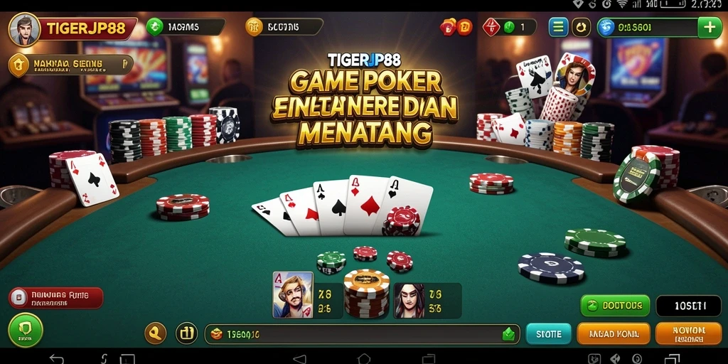 Tampilan gameplay Poker yang menarik dan interaktif.