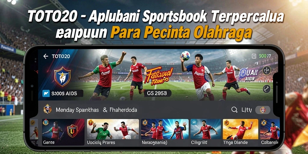 Screen utama TOTO20 menampilkan berbagai pilihan taruhan olahraga.
